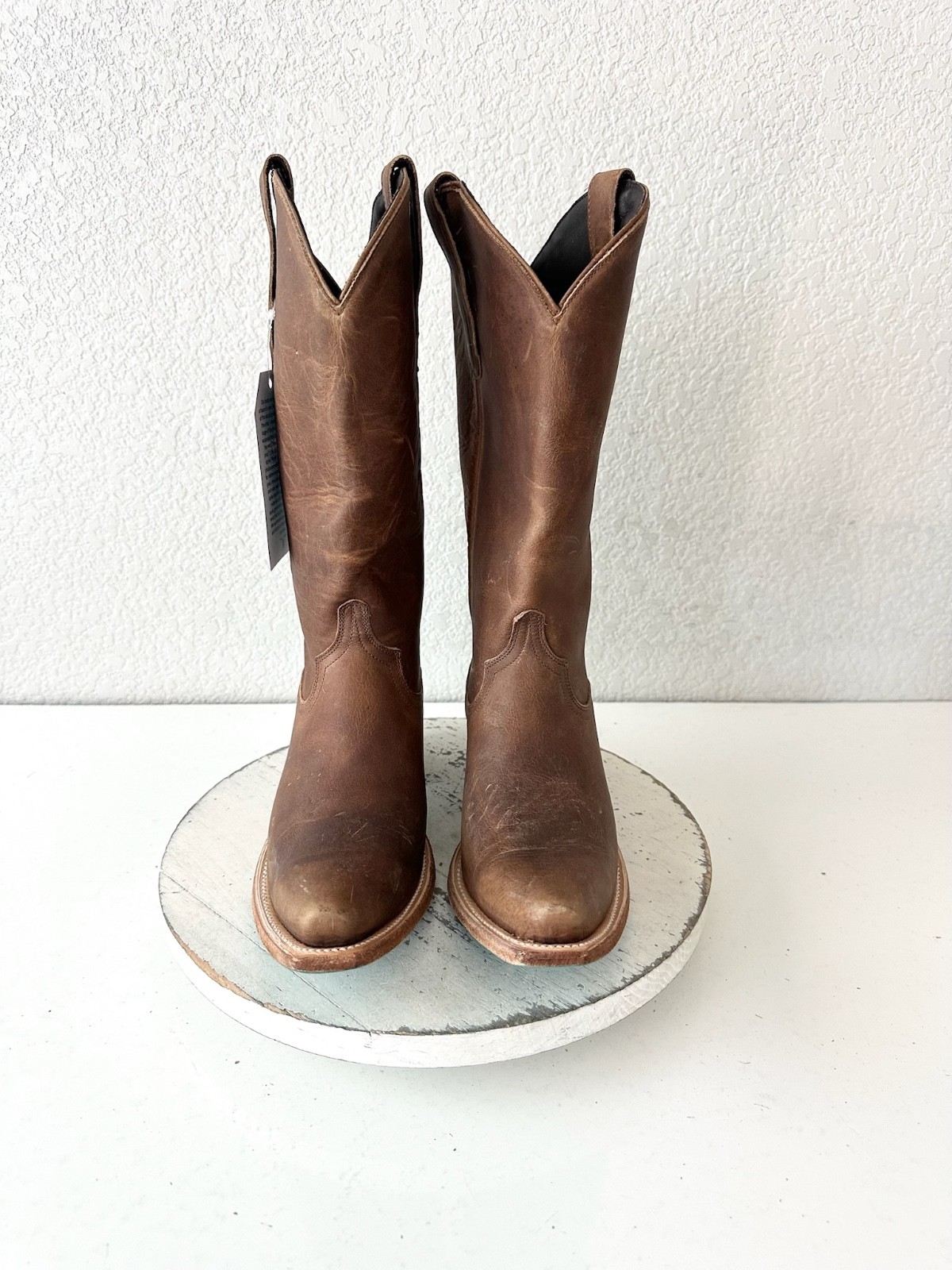 Lane EMMA JANE Brown Cowboy Boots Western Cowgirl Mid Calf Tall Snip Toe 8.5