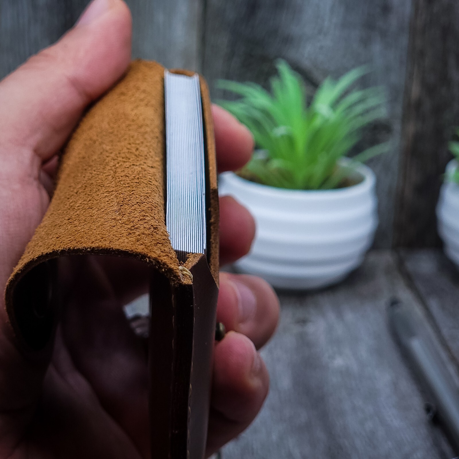 Full Grain Leather Business Card Holder Slim Front Pocket Card Holder Engraving