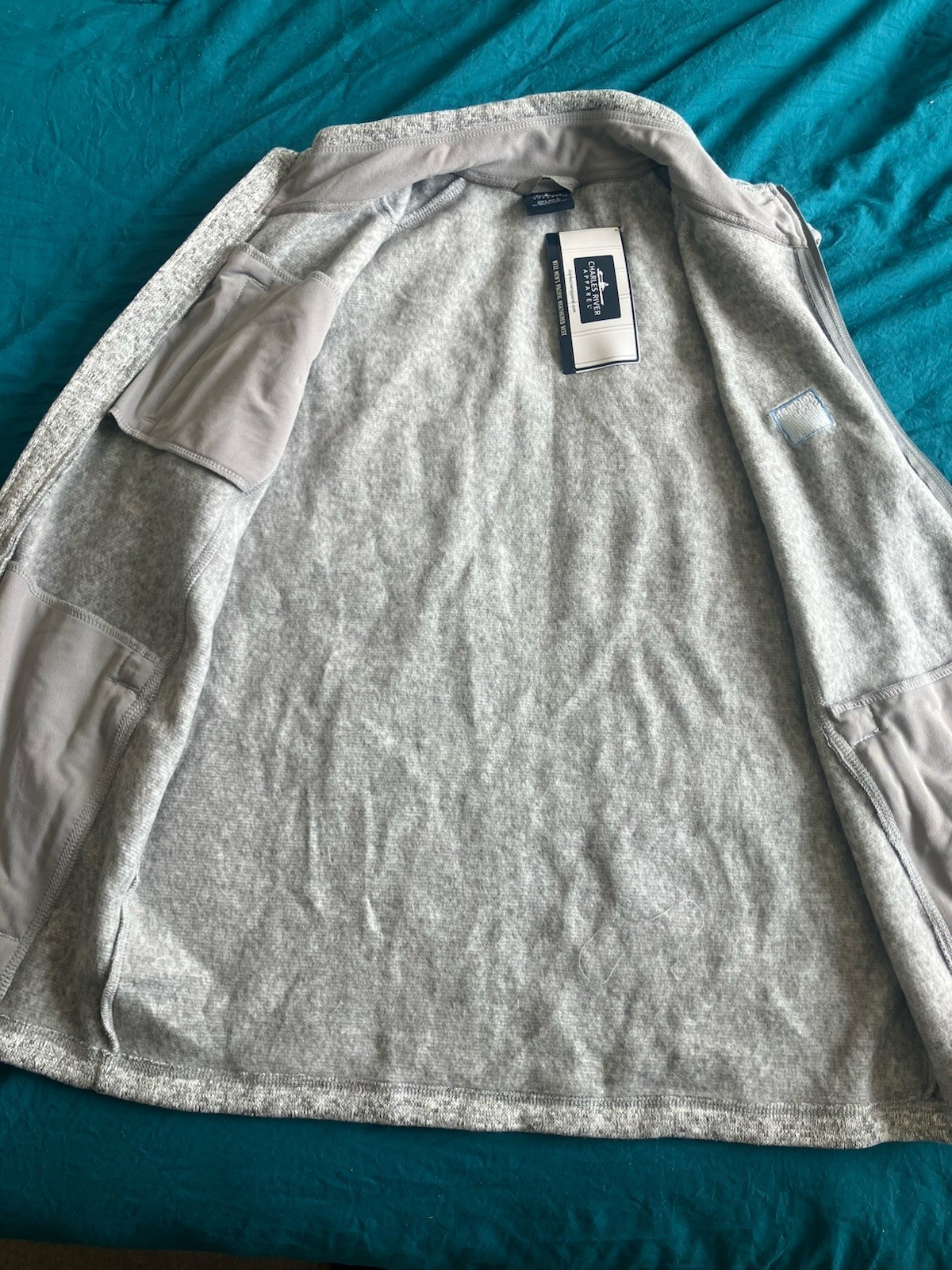 NWT Goldman Sachs *RARE* Heather Grey Charles River Fleece Vest Men’s M