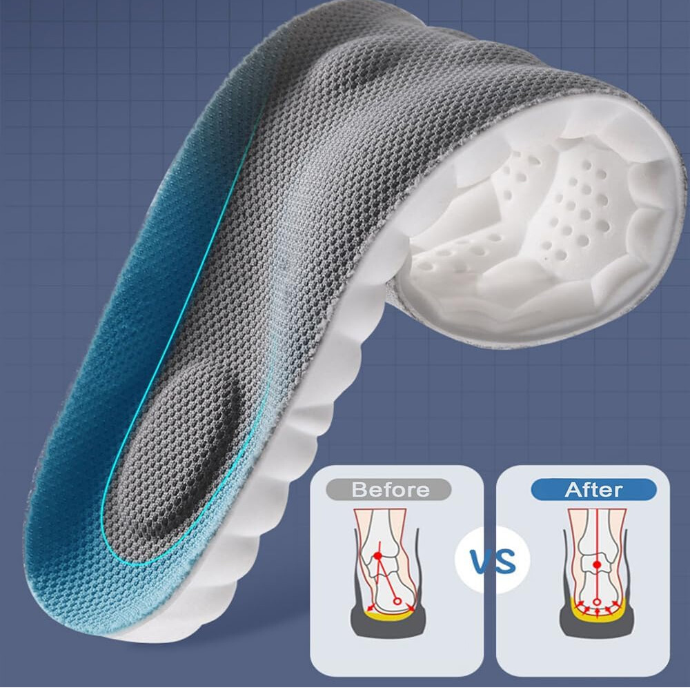 3Pairs Cushioning Insoles Memory Foam Work Sports Soft Insoles – Size Large 7-14