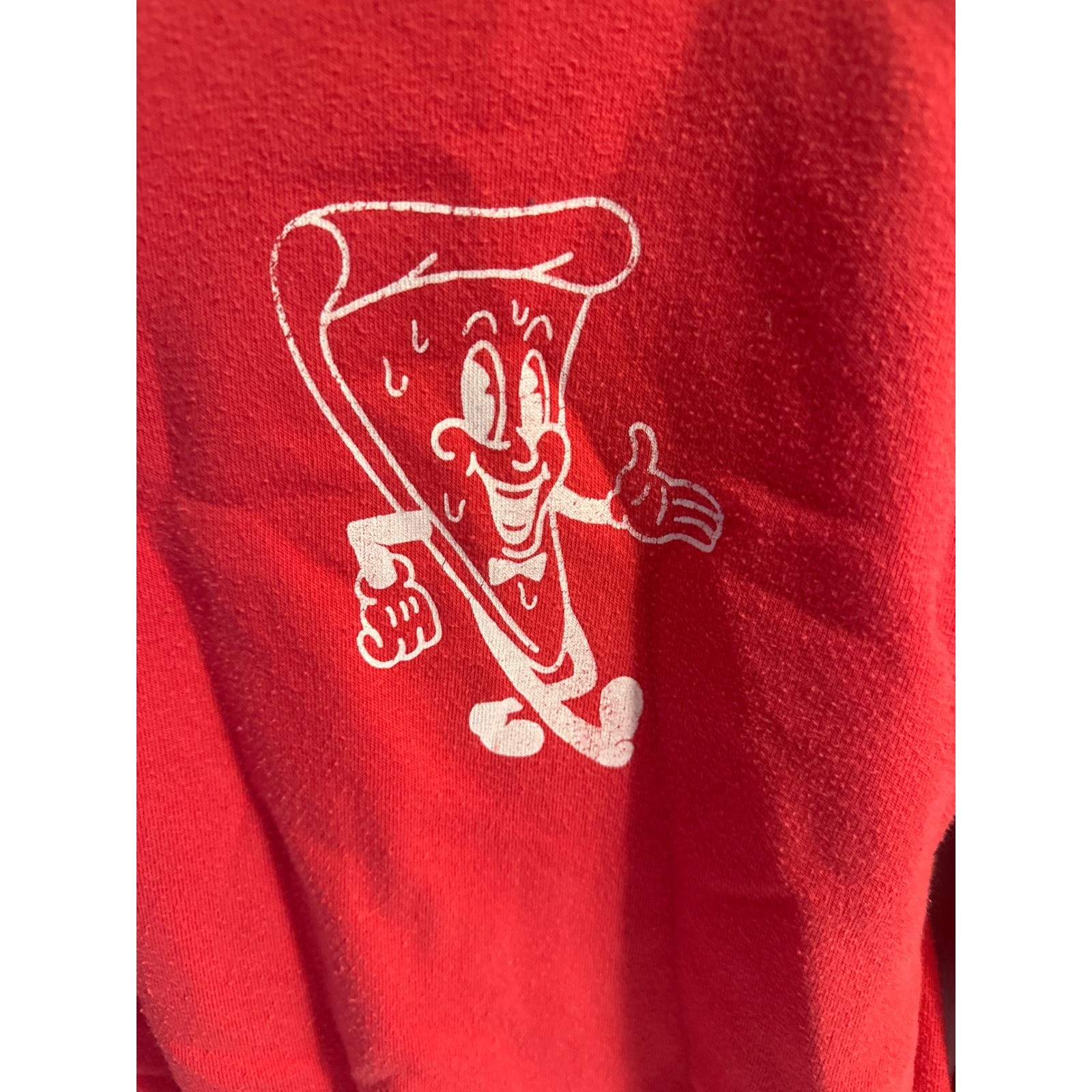 Art Class Kids Red Pizza Graphic Sweatshirt Mama Mia Raw Hem XL 14 Fleece