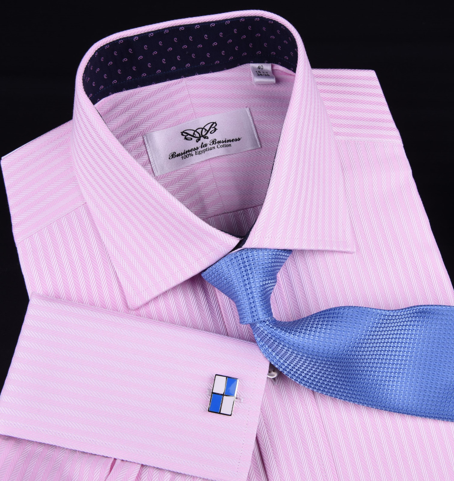 Pink Herringbone Formal Business Dress Shirt Contrast Floral Sexy Boss Design