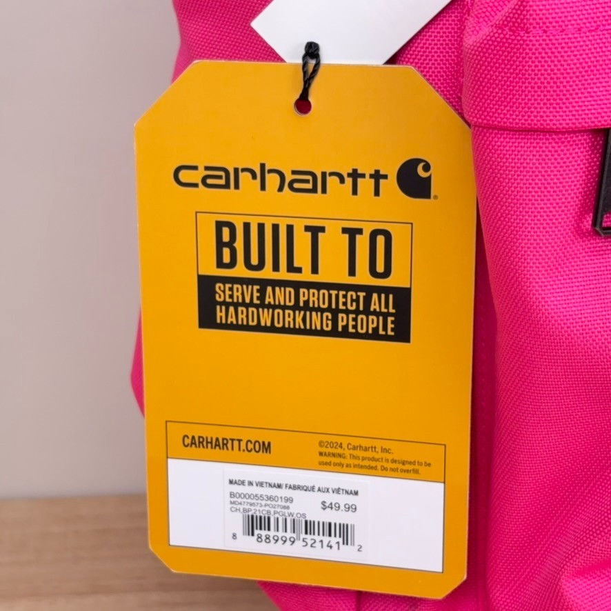 NWT Carhartt 21L Classic Laptop Water Resistant Backpack – Pink Glow