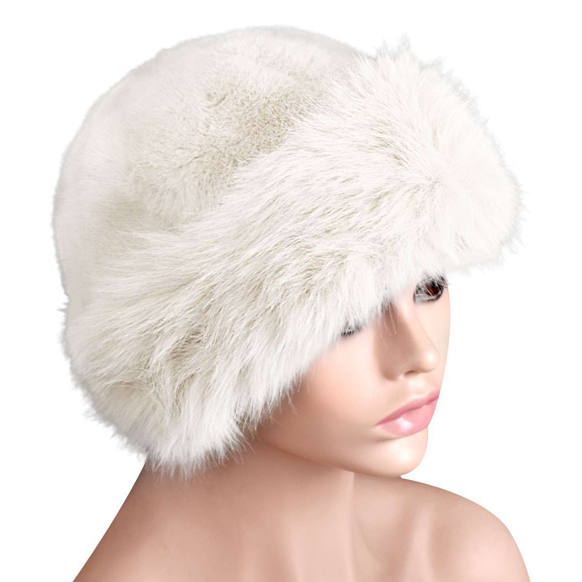 Women Winter Furry Hat Faux Fur Russian Cossack Hat Fluffy Warm Ski Snow Cap