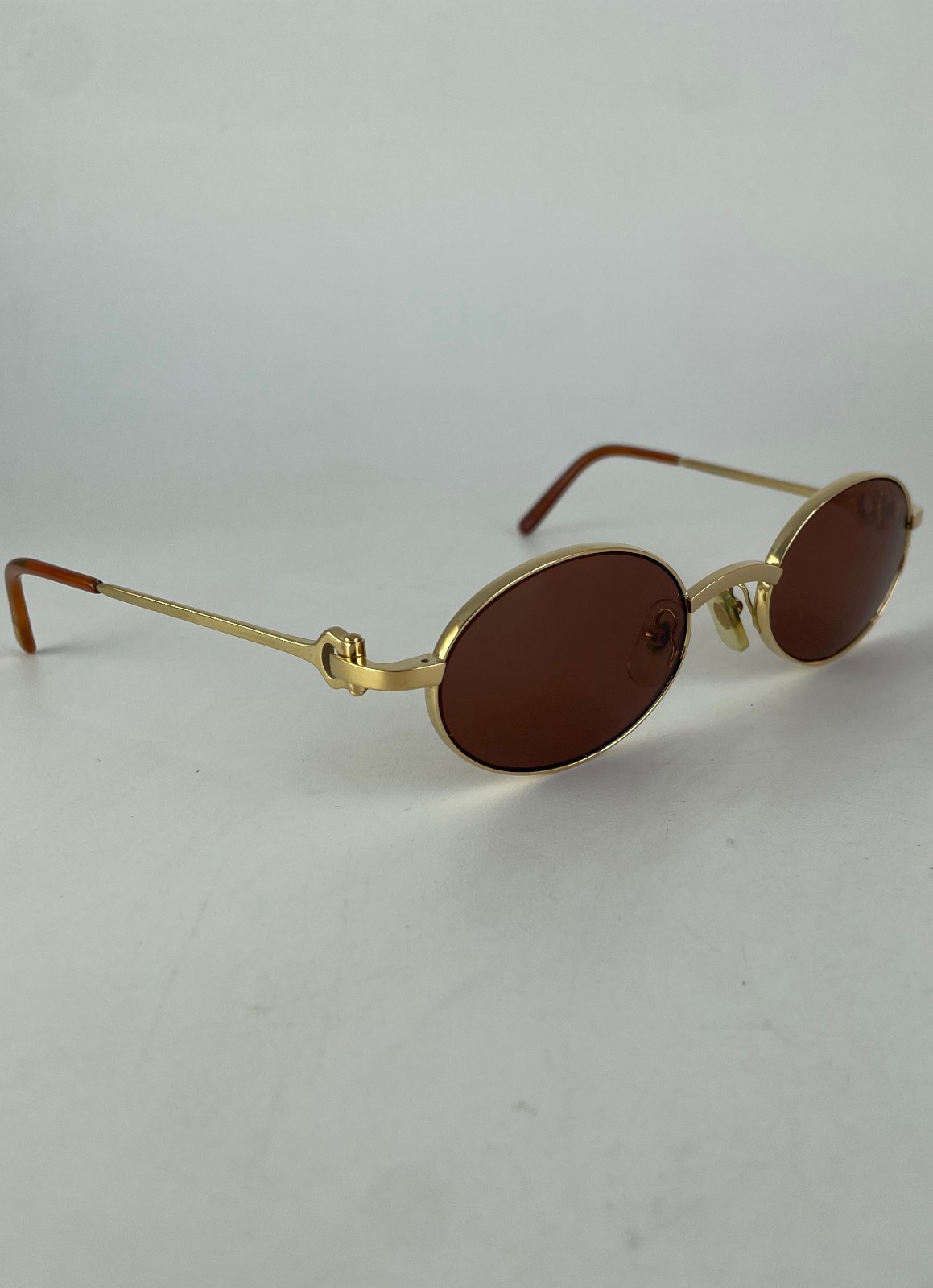 Vintage 80s Cartier Spider Sunglasses oval gold 22K trinity vendome santos must