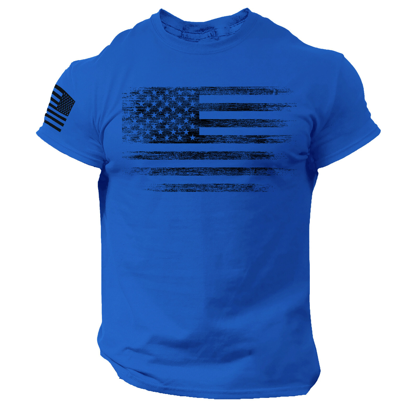 USA Distressed Flag Men T Shirt Patriotic American Tee S – 2XL