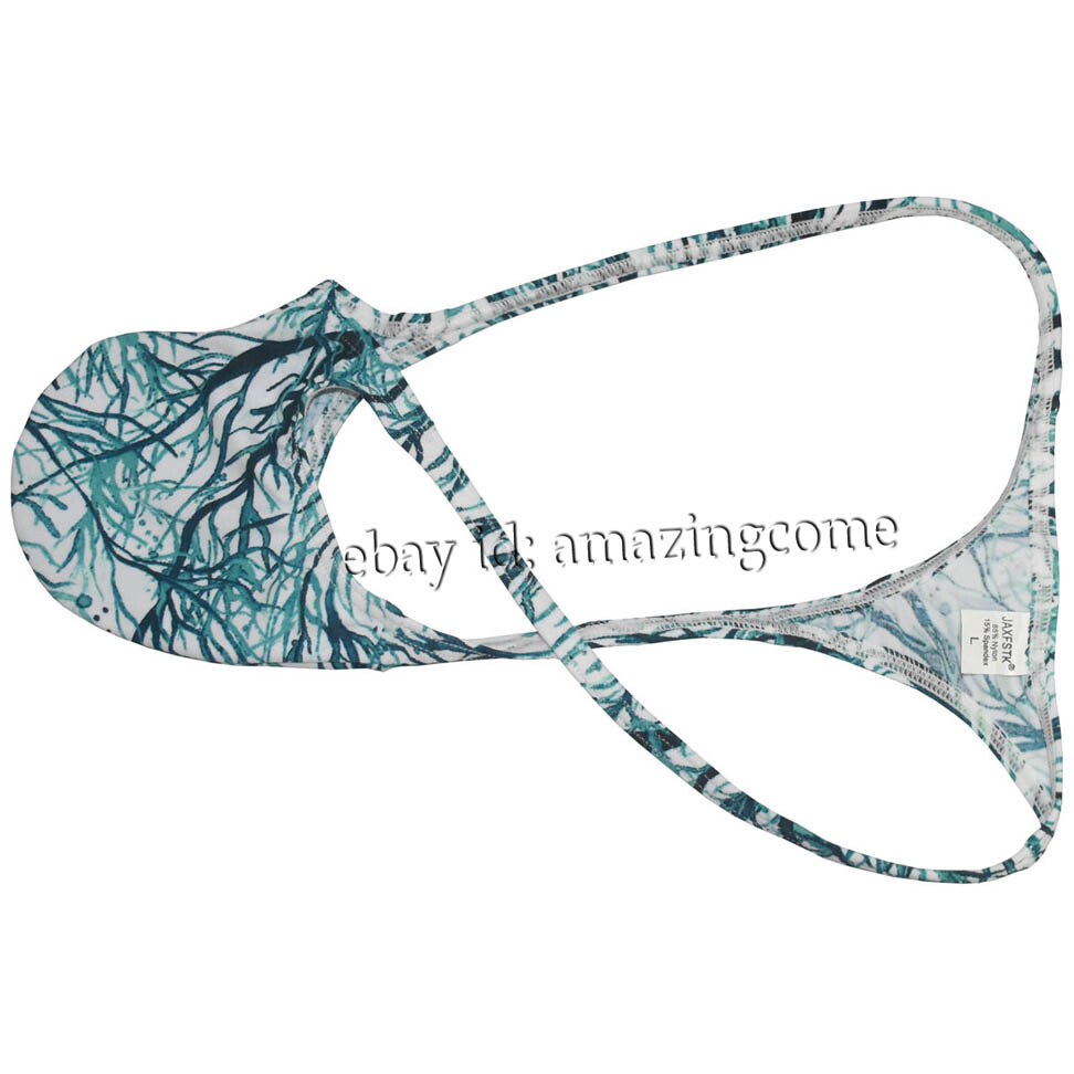 Mens String Thong Contoured Pouch Grape Smugglers Floral Micro Bulge T-back Slim