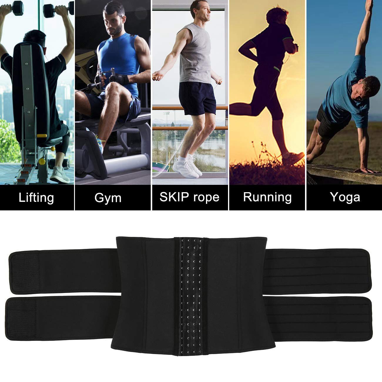 Men Waist Trainer Abdomen Reducer Sweat Trimmer Slimming Belt Body Shaper Girdle