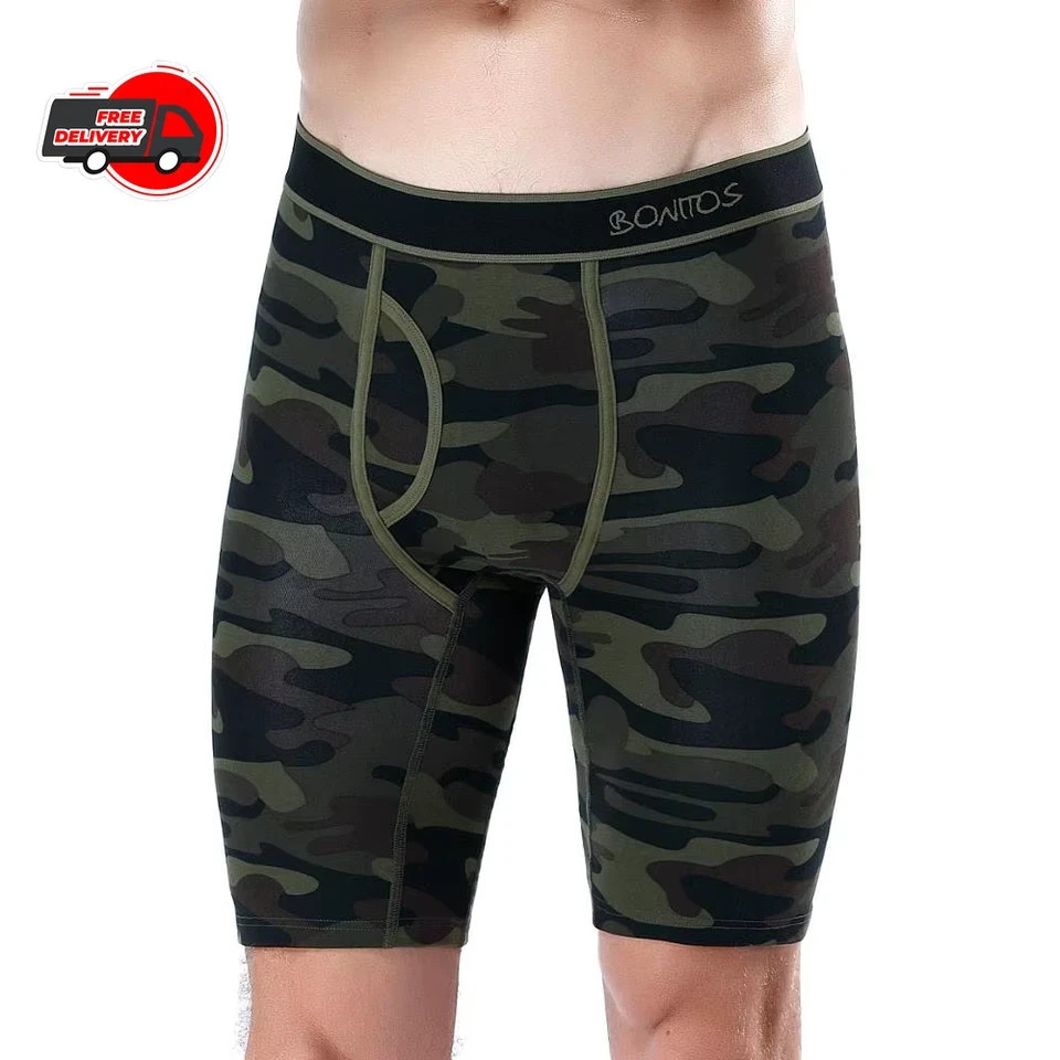 Men’s Long Leg Cotton Boxer Shorts Soft Stretch Breathable Premium Underwear