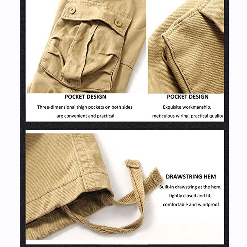 Men’s Army Tactical Combat Cotton Cargo Work Pants Outdoor Hiking Trousers