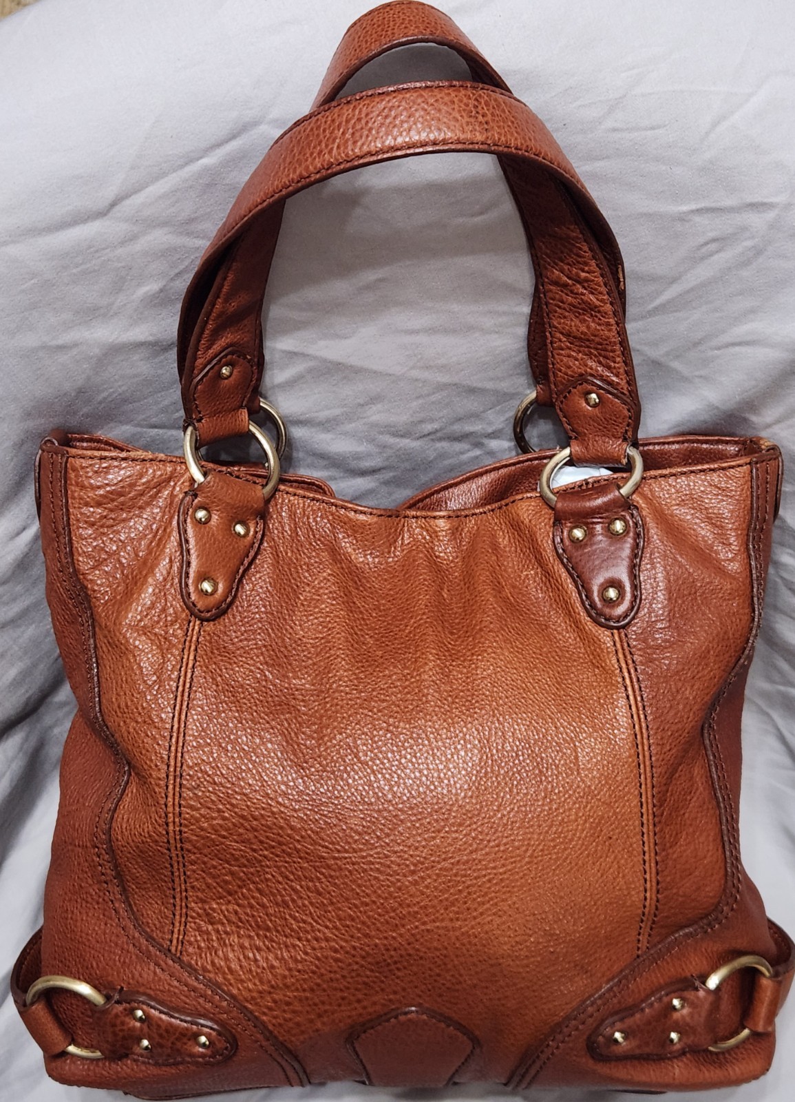 Vintage Michael Kors Astor Lg Leather Tote Bag FLAWED Rugged Work Shoulder Purse