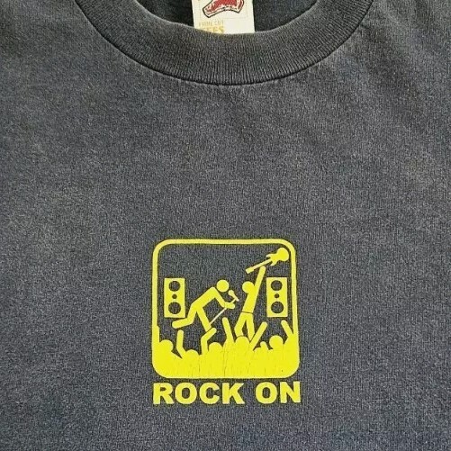 Vintage Prime Cut Tees To The Edge Rock On Skate T Shirt Large Streetwear