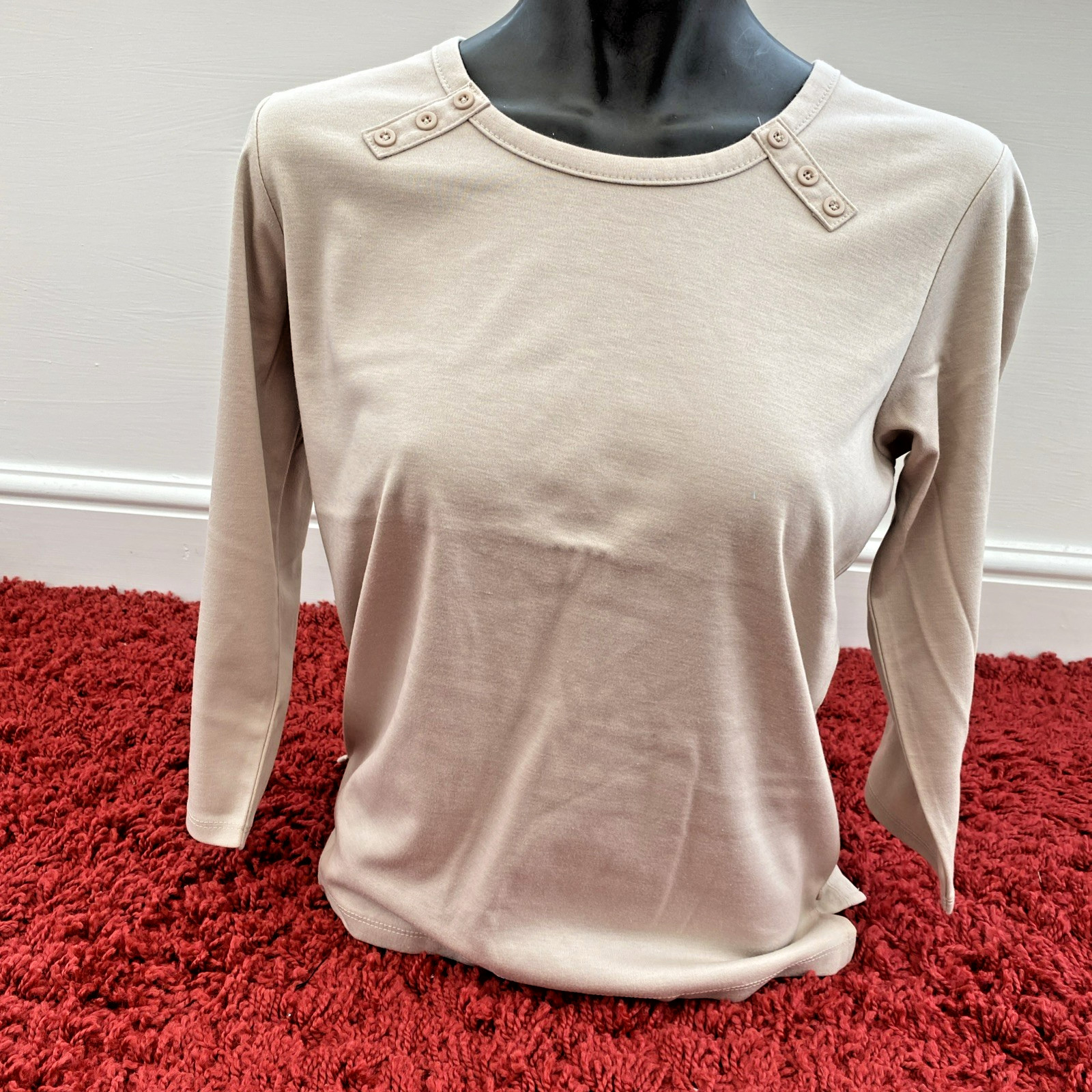 Emreco Ladies Size 12 Cappuccino Colour 3Qtr Sleeve Top, Machine washable BNWT