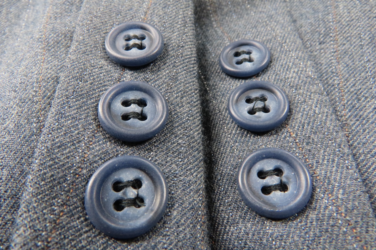 Vintage Three-Piece Mens Suit Gray Striped Wool Witty Brothers 43×28 48/50 R