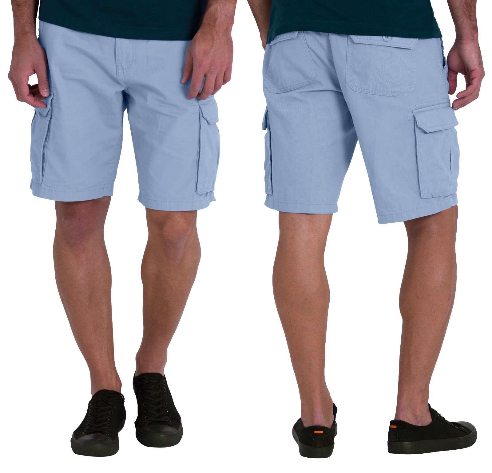 Mens Cotton Cargo Shorts Relaxed Fit Outdoor Hike Sports, Multi-Pocket Half Pant