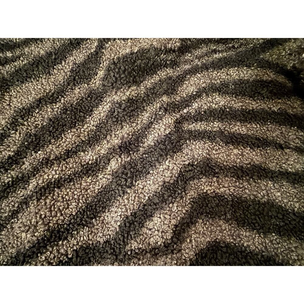Varley Womens Zebra Print Fleece Zip Jacket Size M Grey Black Cozy Athleisure