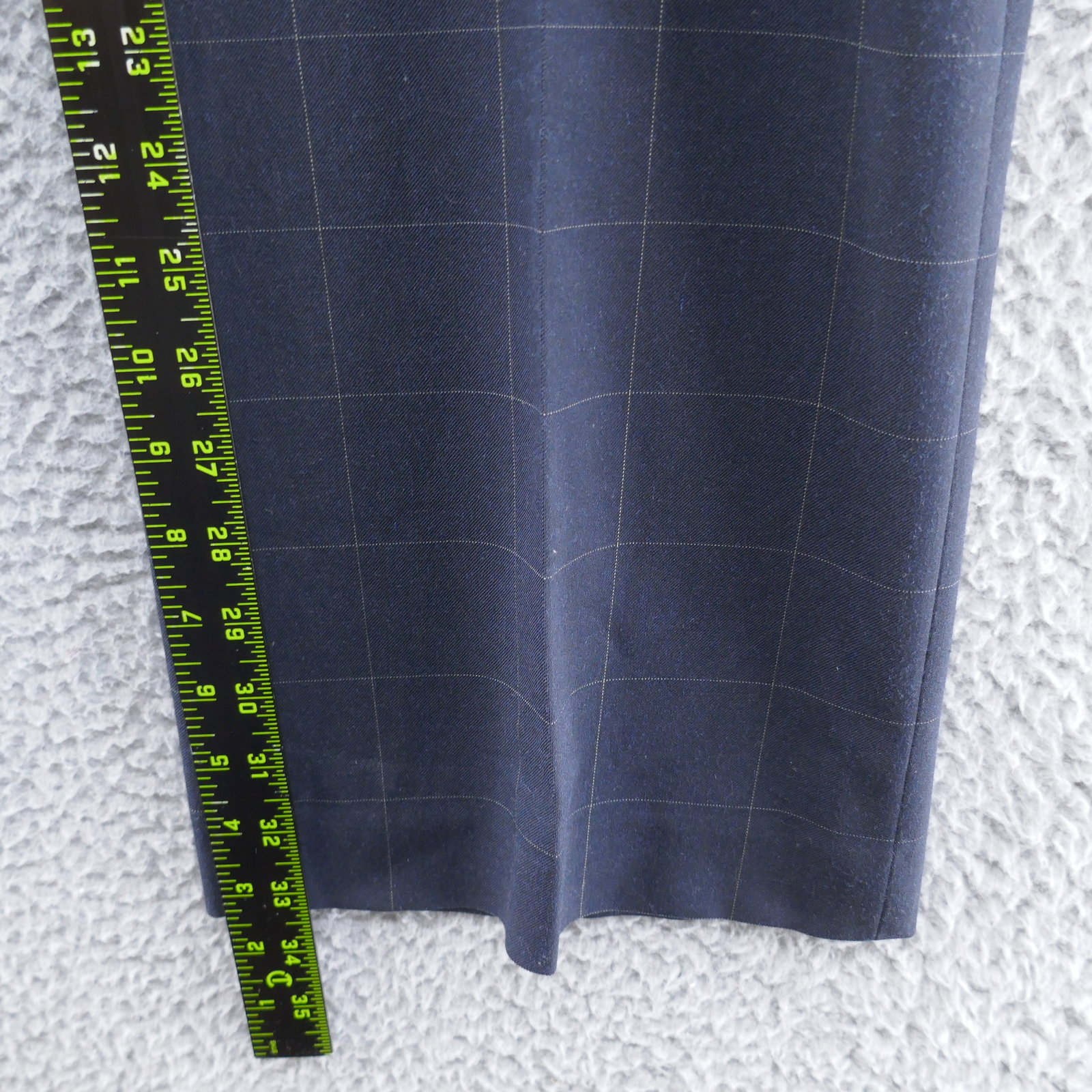 Talbots Collection Womens Plaid Dress Pants 12 Blue Stretch Four Button Career