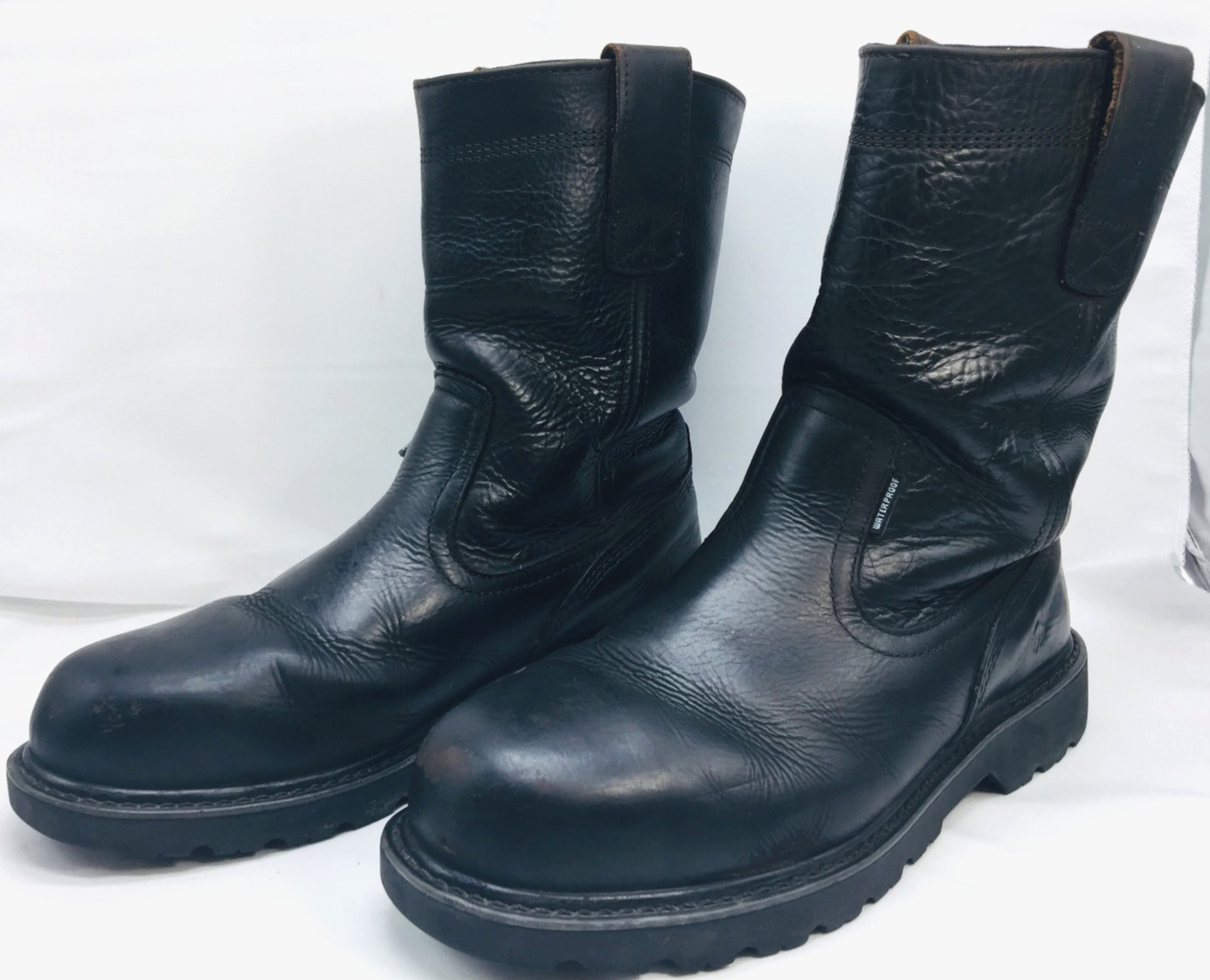 Wolverine Steel Toe Leather Dk Brown Slip On Size 9EW Work Boots ASTM F2413-18