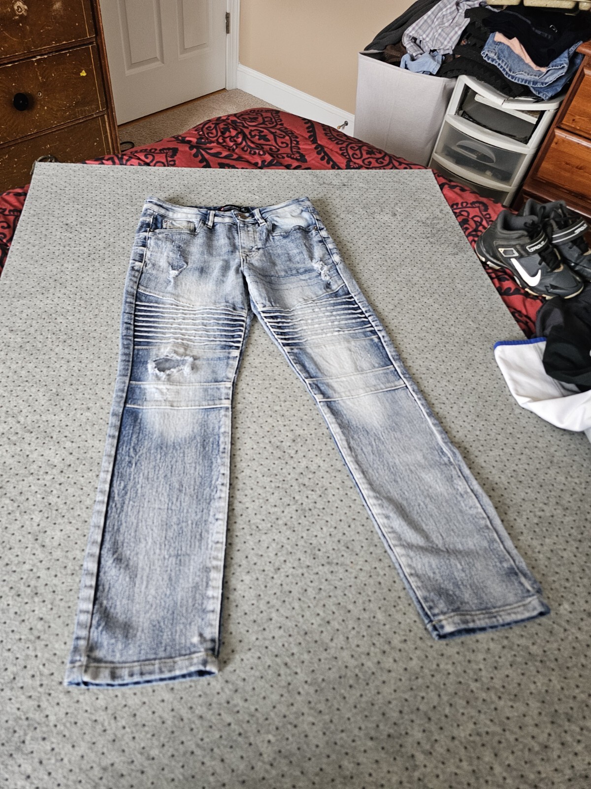 Southpole Y2K Hip Hop Jeans Size 12 Blue Stretch Moto Returns Accepted