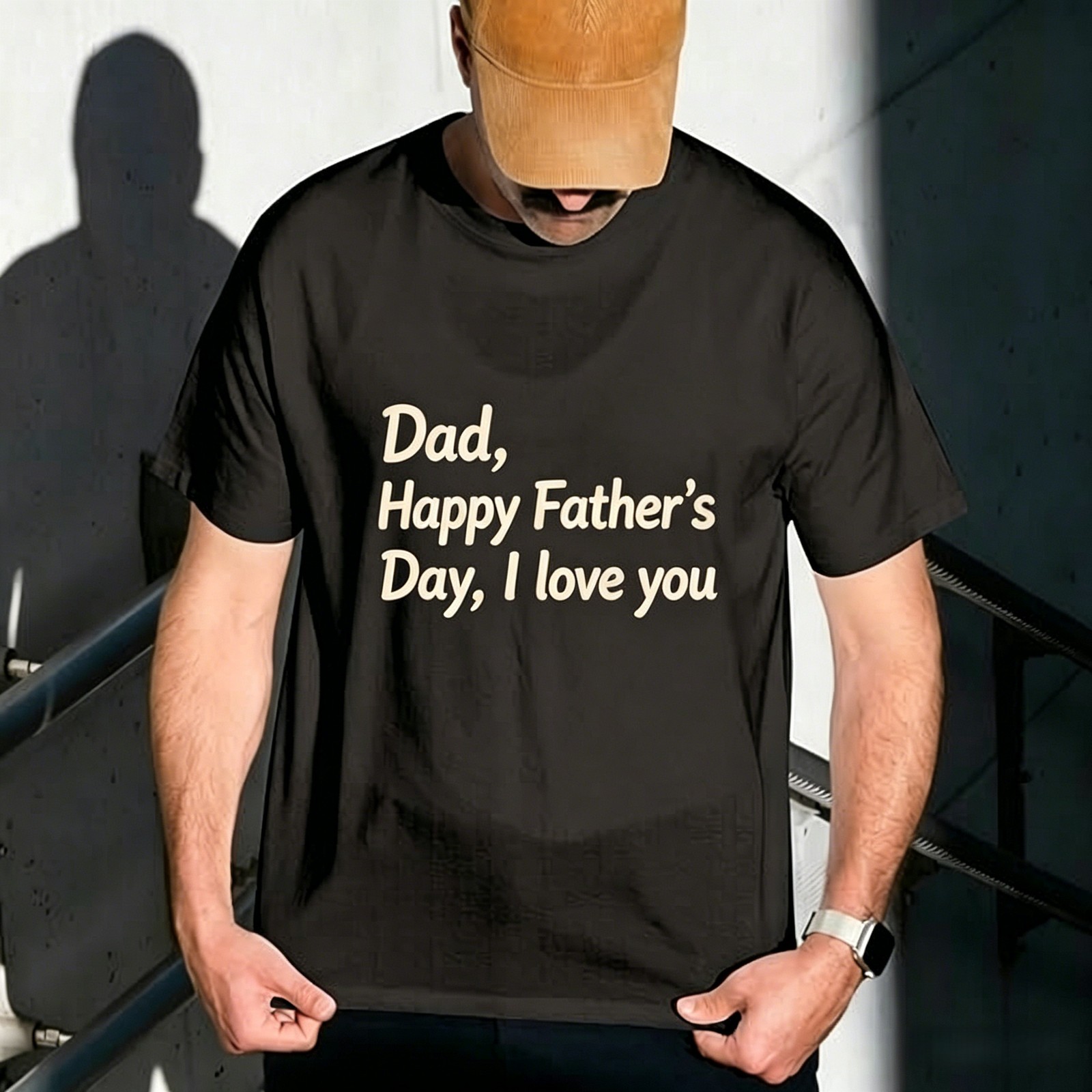 Personalized Custom Photo T-Shirt Gift for Dad Fathers Day Soft Cotton