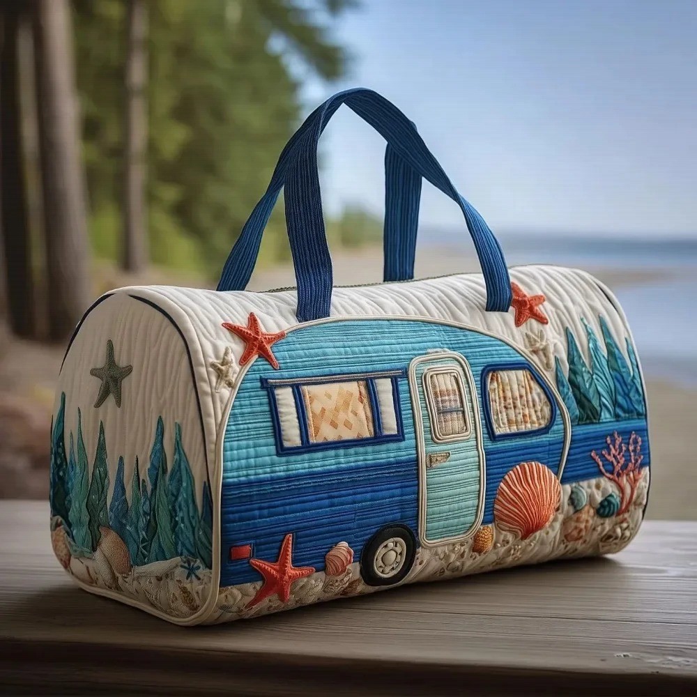 Adjustable Strap Quilted Duffle Bag Large Capacity 3D Quilting Craft Travel