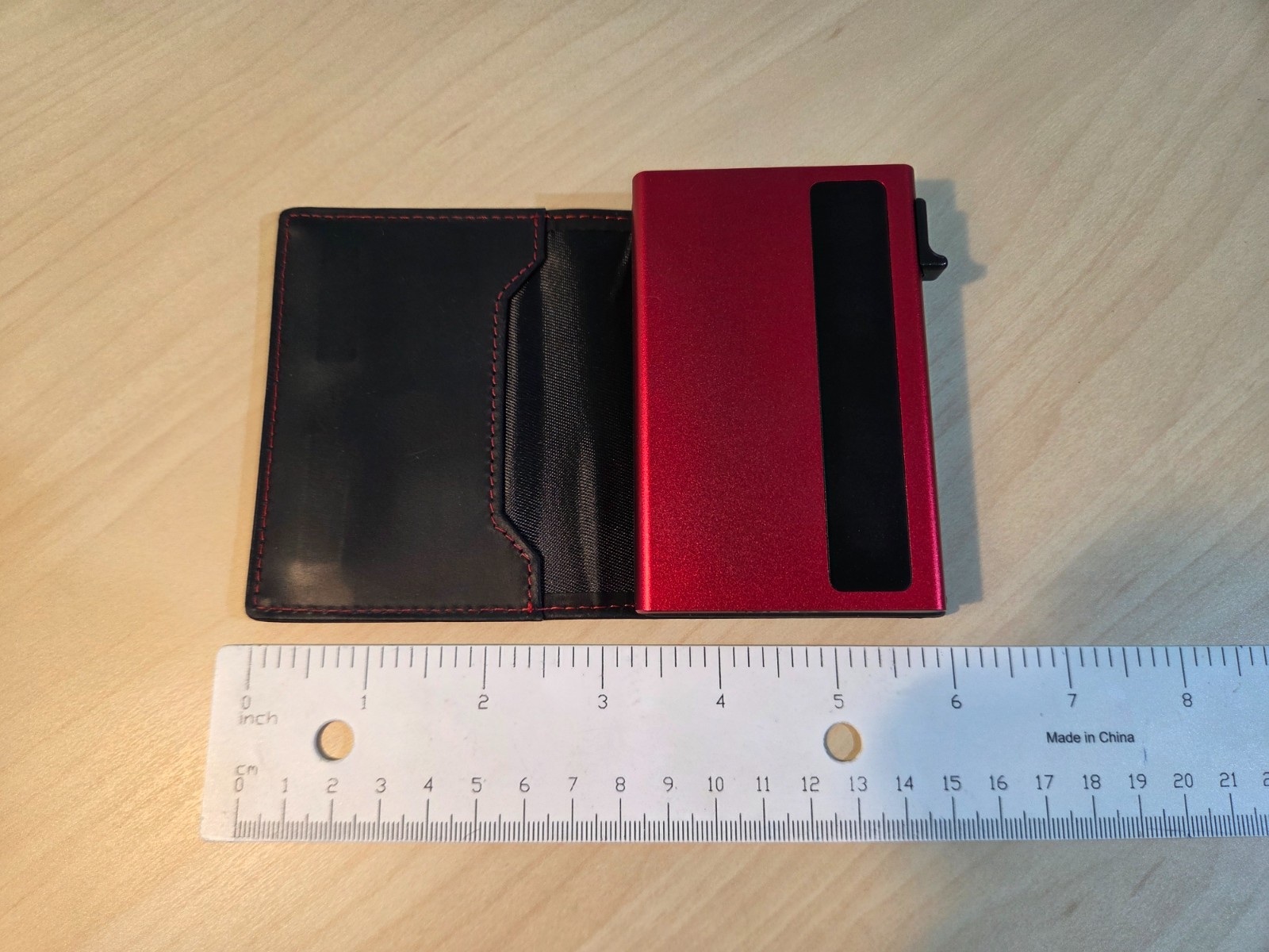 LORZOR Minimalist Leather Wallet – Full Grain Leather, Slim Pop-up Card Case
