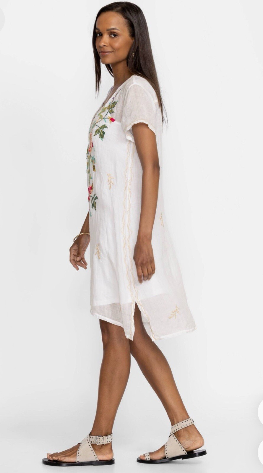$250 Johnny Was SZ XS Adele Drape Tunic Swing Dress NO SLIP ~ Otherwise PRISTINE
