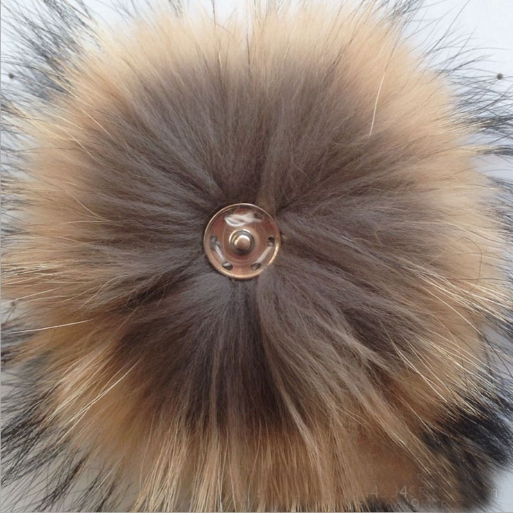 1PCS Real Raccoon Fur Pom Pom Ball for Mobile Strap Bag