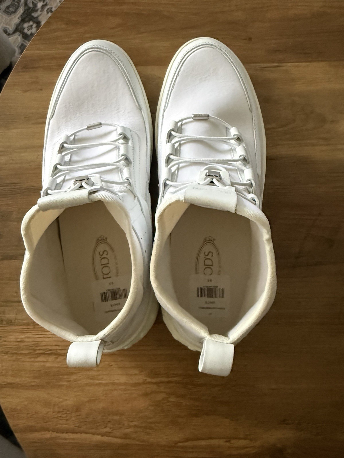 Tod’s No_Code Men’s White Leather High Top Sneakers T-Logo Perforated