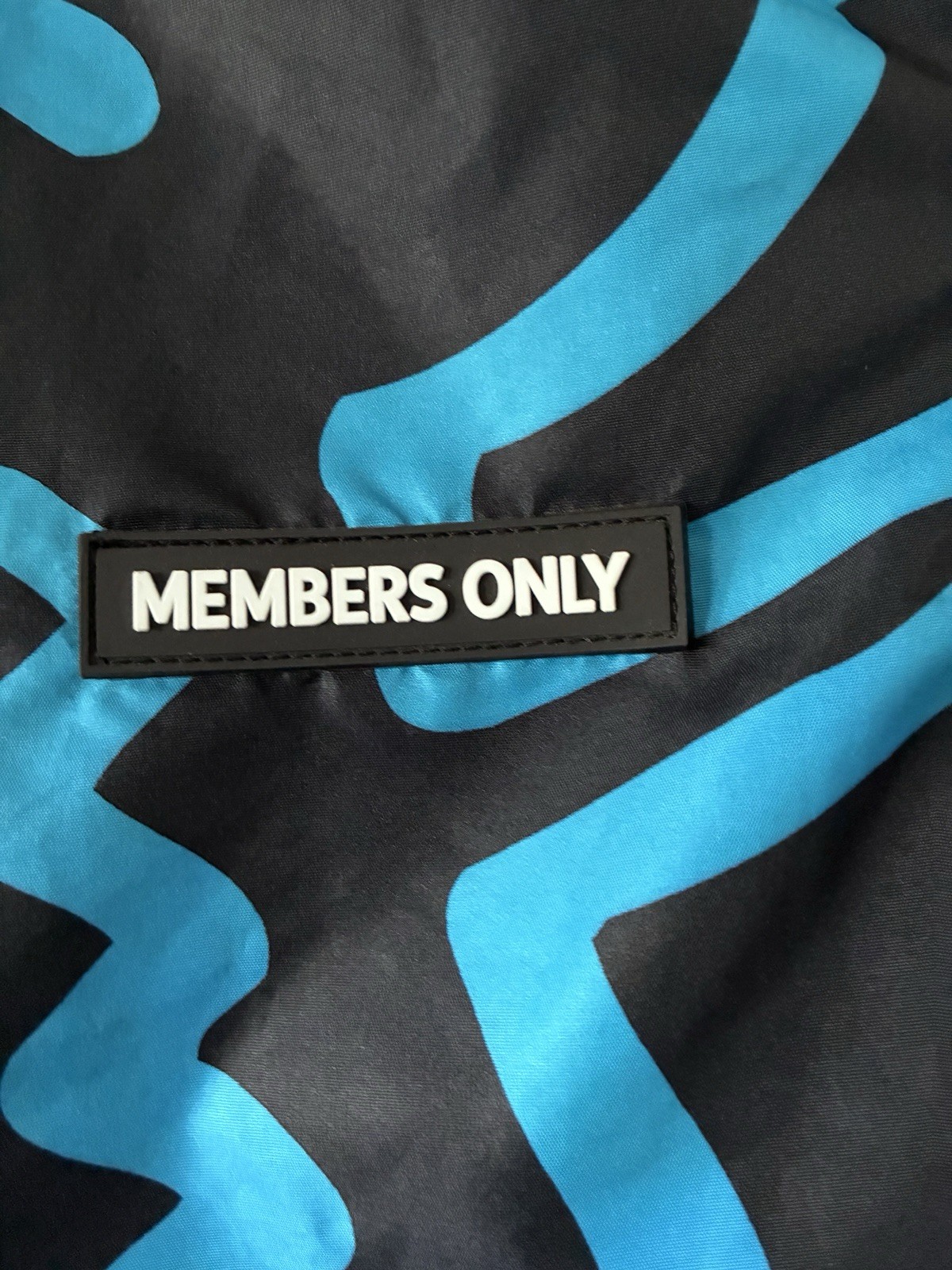 Members Only Keith Haring Tokyo Pop Bomber Jacket Black Blue Graphic Print S