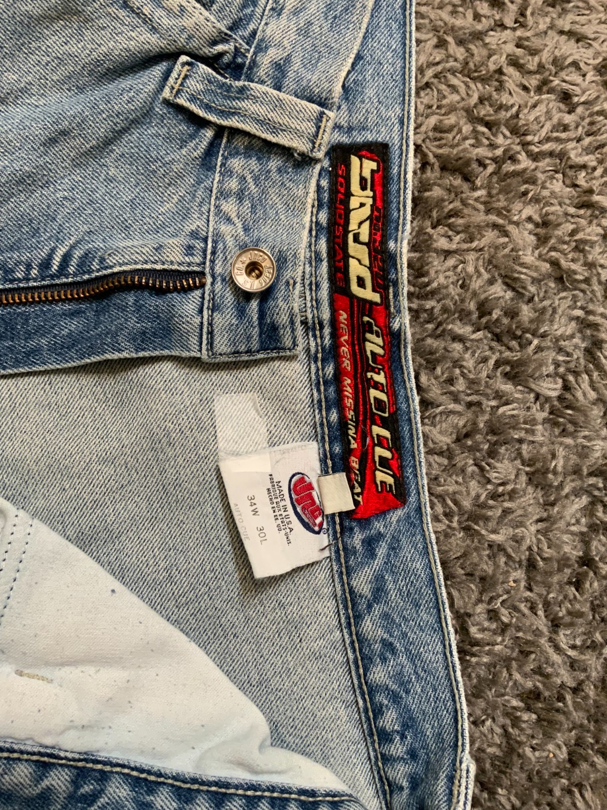 *VINTAGE* JNCO Auto Cue Wide-Leg Jeans Embroidered authentic 90s Raver