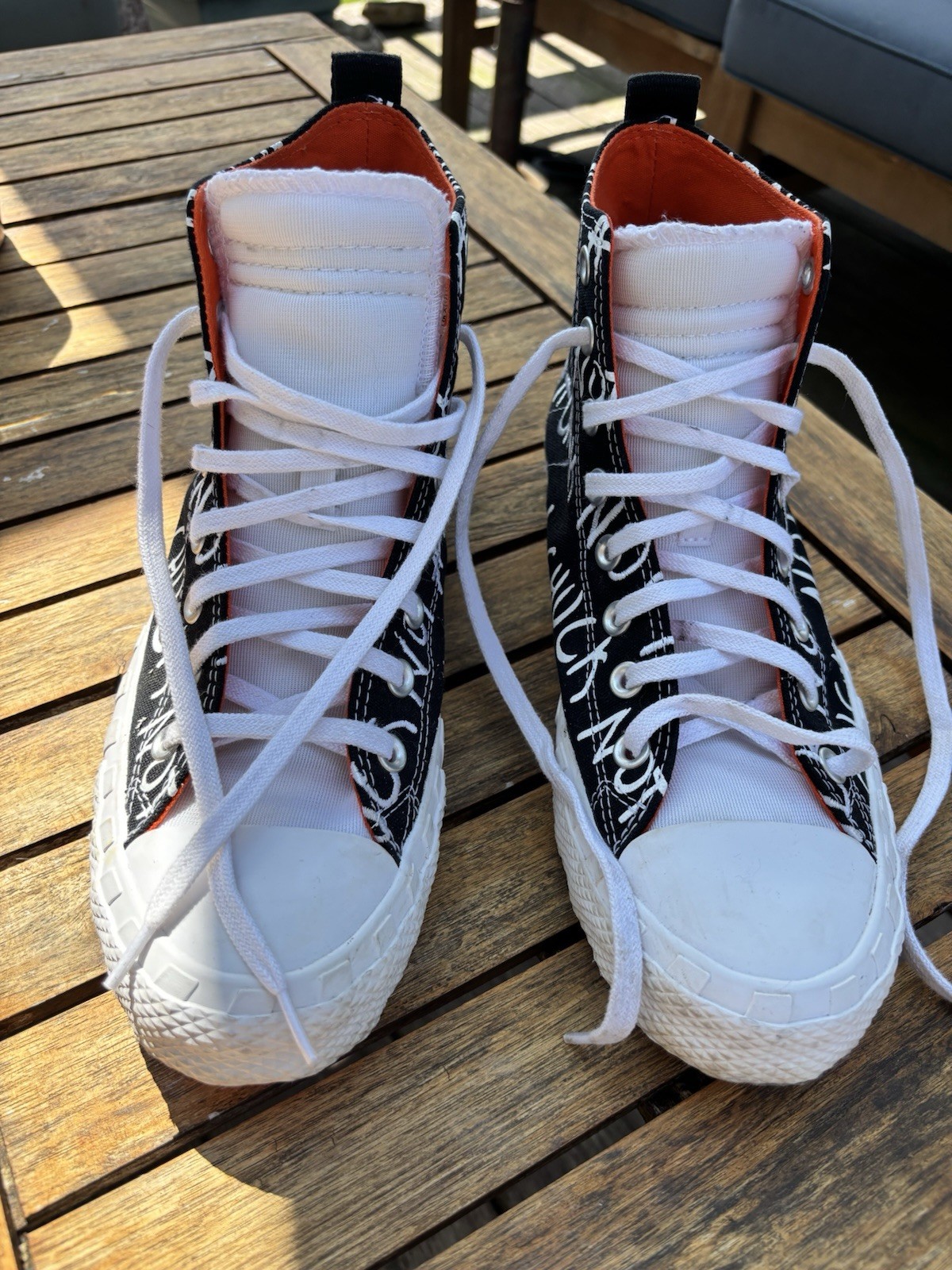Converse Chuck Sneakers All Star High Top Not a Chuck Black/White/Orange US 10.5