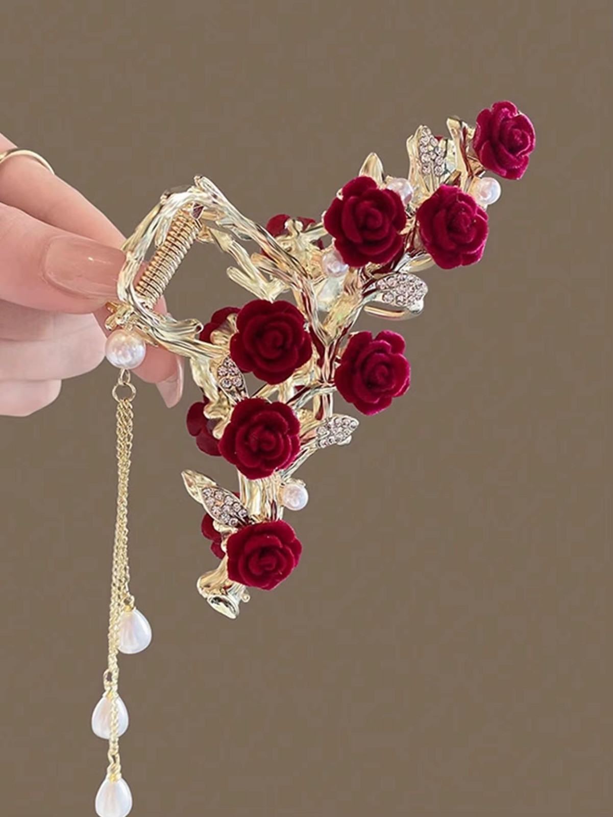 1Pcs Fashion Antique Roses Hair Claws for Women Hair Accessories