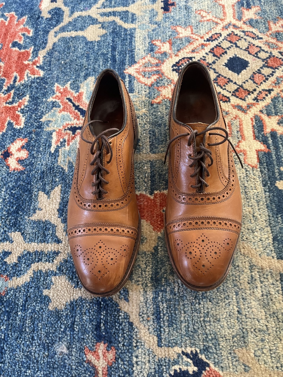 Allen Edmonds Strand Men’s Size 10 D Brown Leather Oxford Cap Toe Dress Shoes