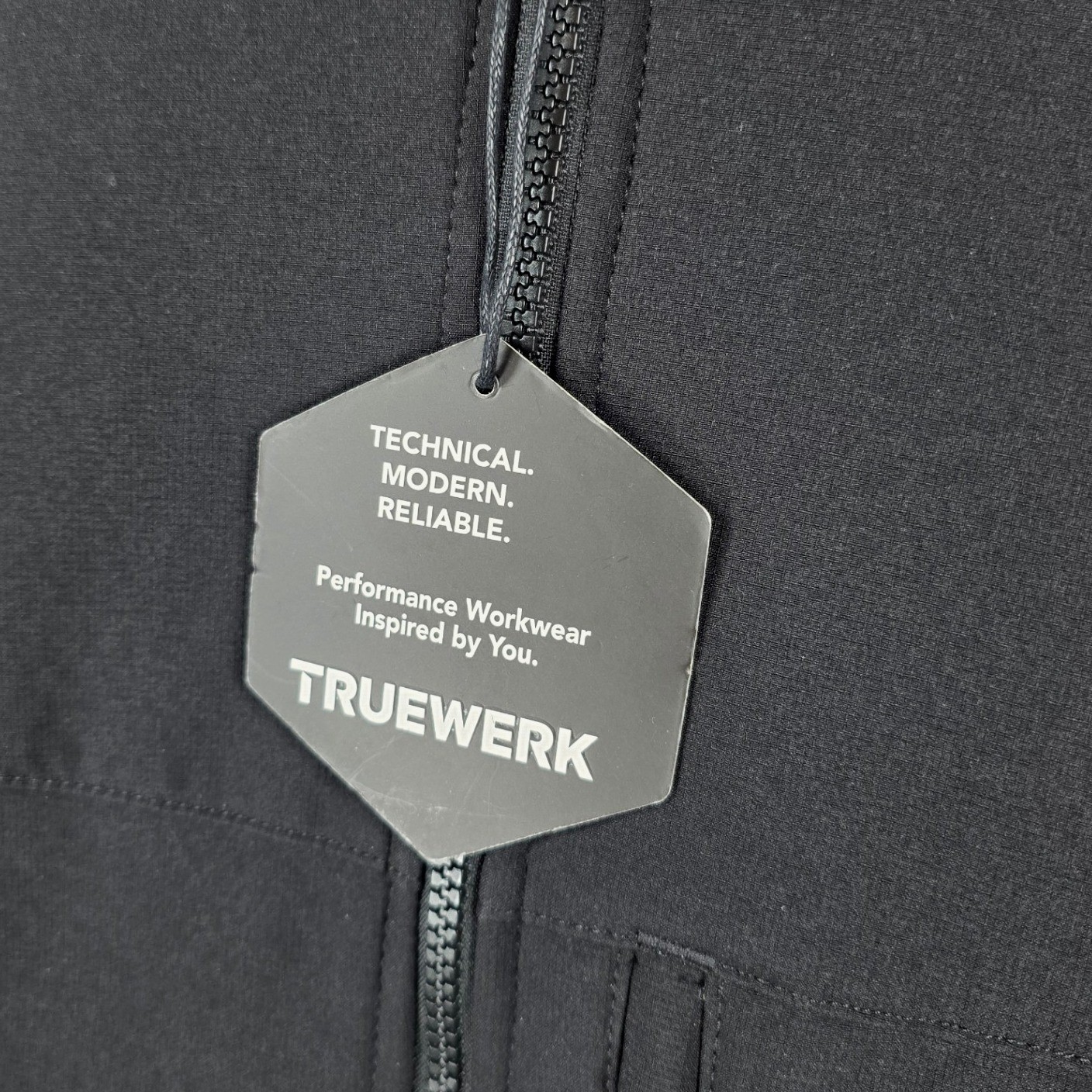 Truewerk S3 Solution Hoodie Mens Large Black Performance Workwear Zip Jacket