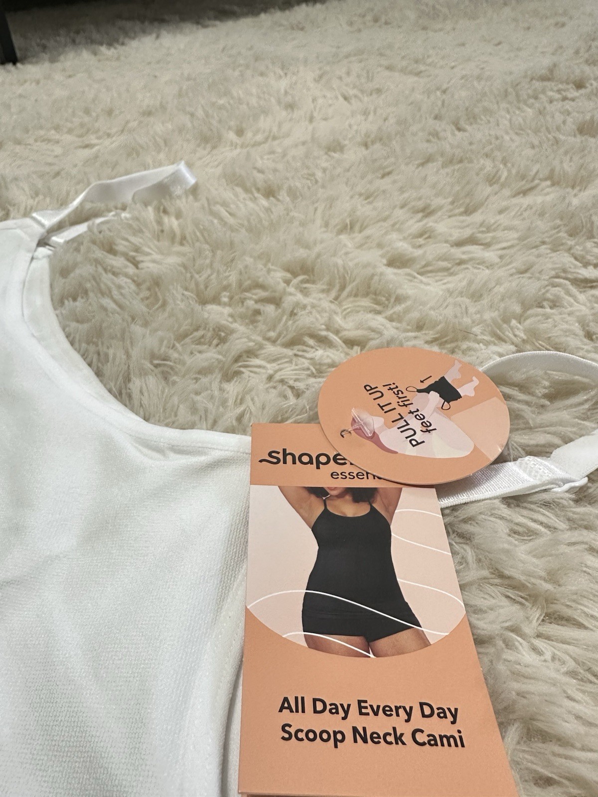 Shapermint Essentials Women’s Scoop Neck Shaping Cami, Solid White, Size Small/M