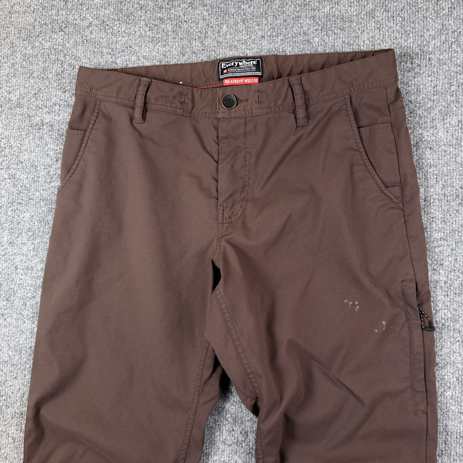 686 Everywhere Pants Mens 32×32 Brown Relaxed Fit Drawstring Technical Stretch