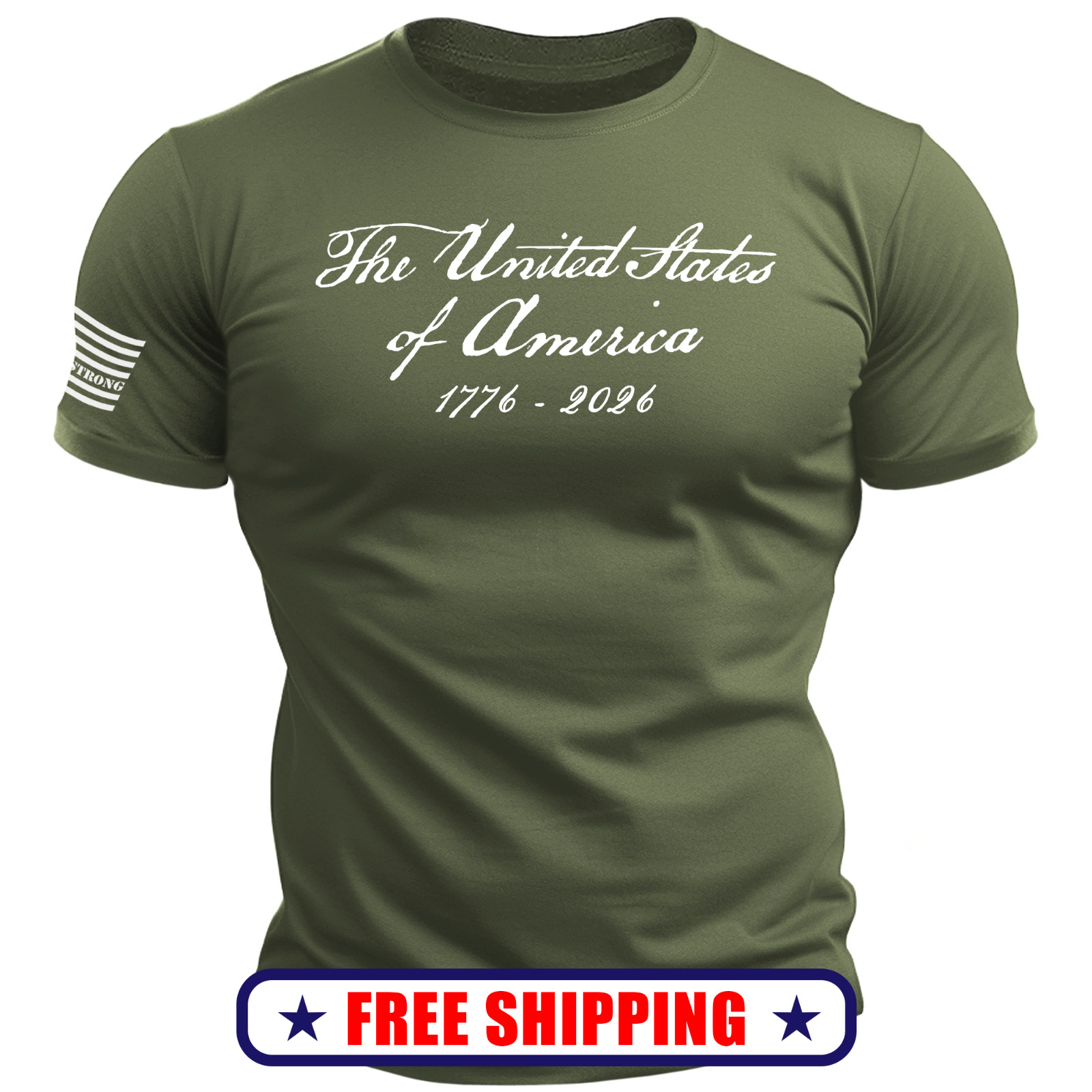 The United States of America T-Shirt – with USA 250 Flag – patriotic trump S-2X