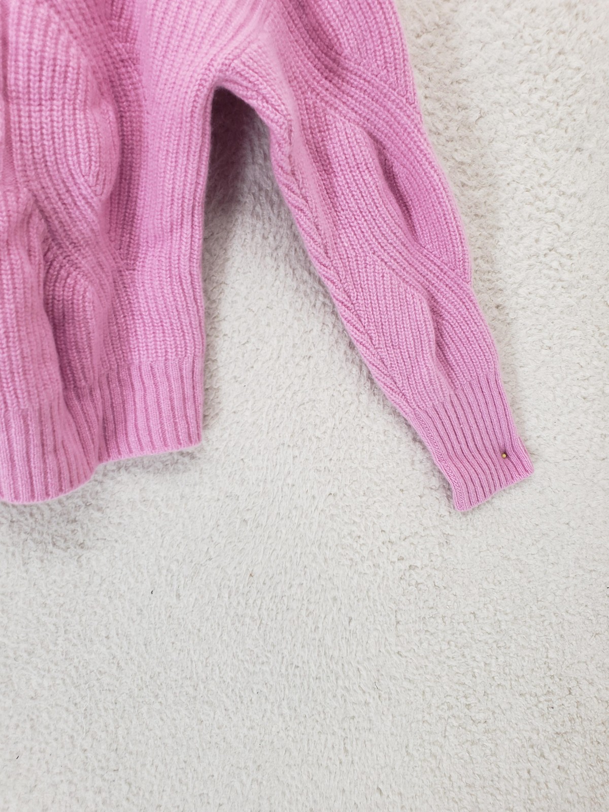 N Peal Sweater Womens Medium Pink Organic Cashmere Textured Knit Pullover Jumper