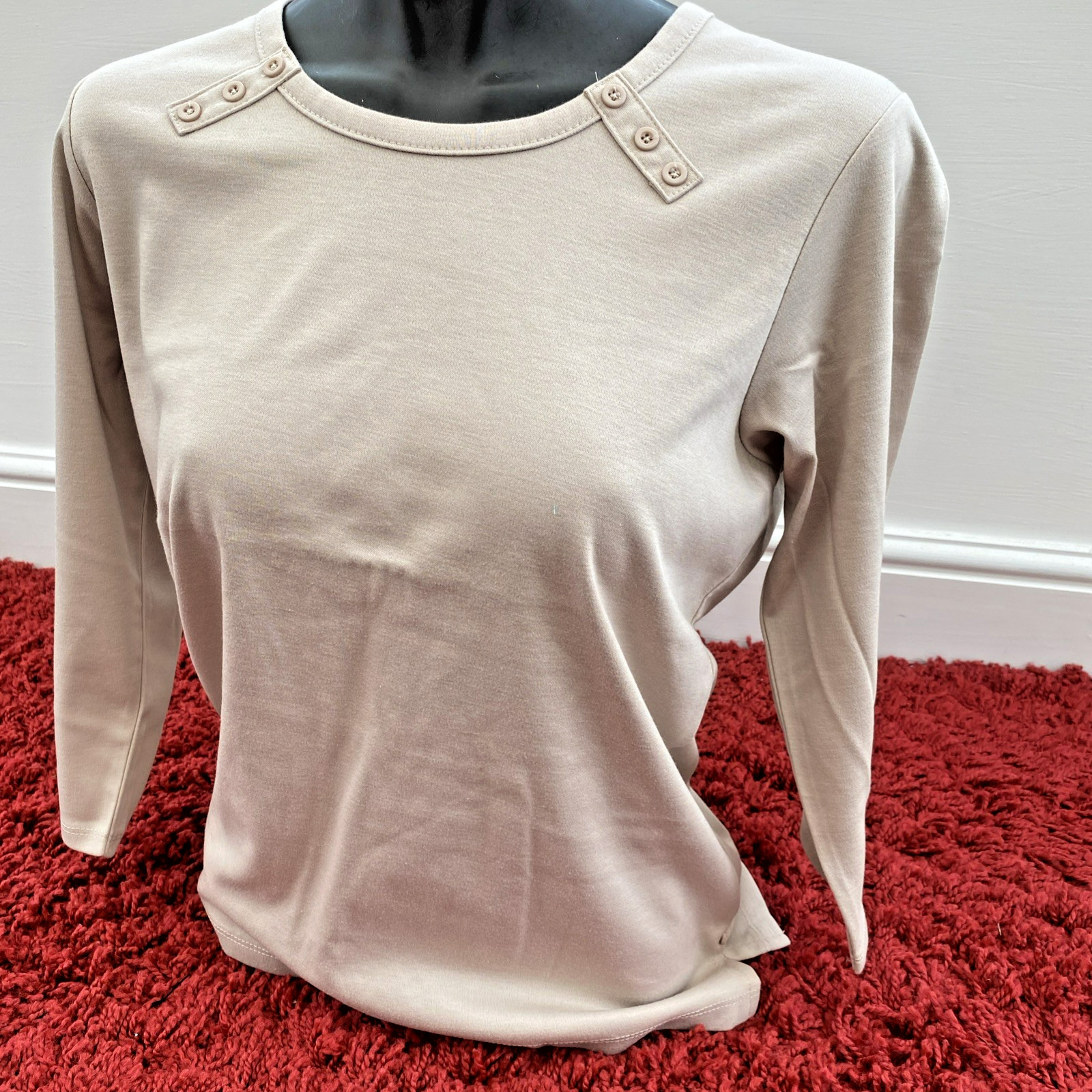 Emreco Ladies Size 12 Cappuccino Colour 3Qtr Sleeve Top, Machine washable BNWT