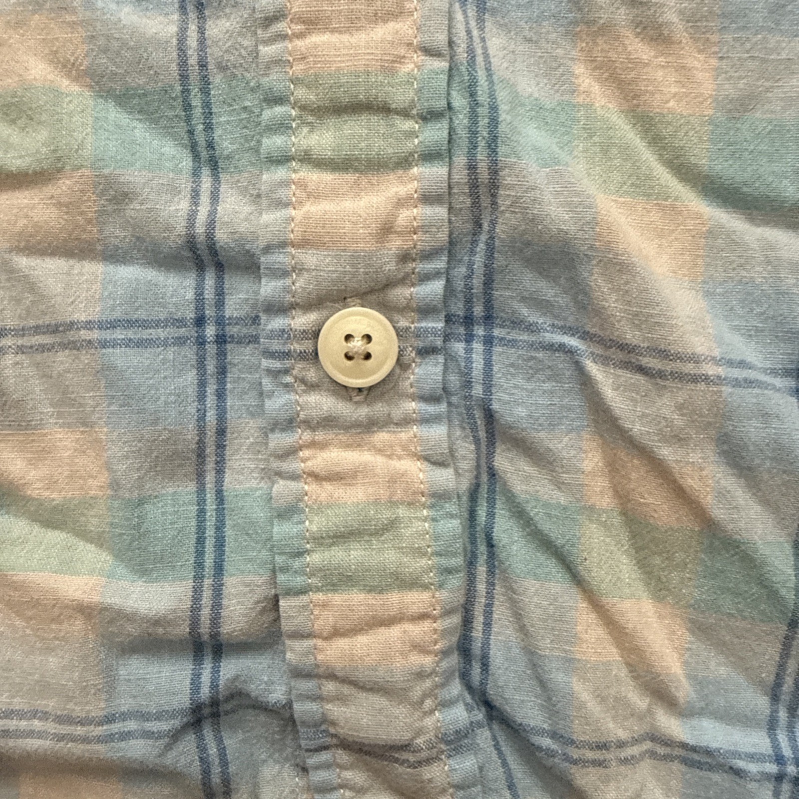 Normal Brand Louis Button Down Shirt Plaid Mens L Sky Cotton Casual