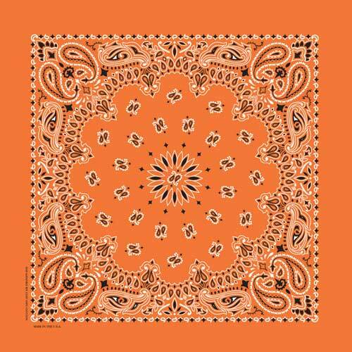 Carolina Creative Bandanna (Orange) Paisley Print 22″ x 22″ Hav-A-Hank