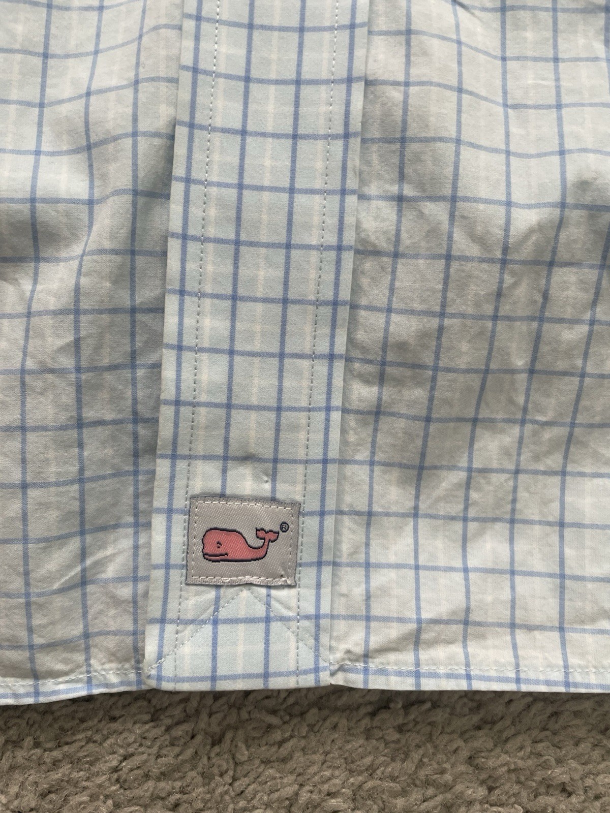 Vineyard Vines Taylor Shirt Men’s XL Blue White Check Cotton Easy Care
