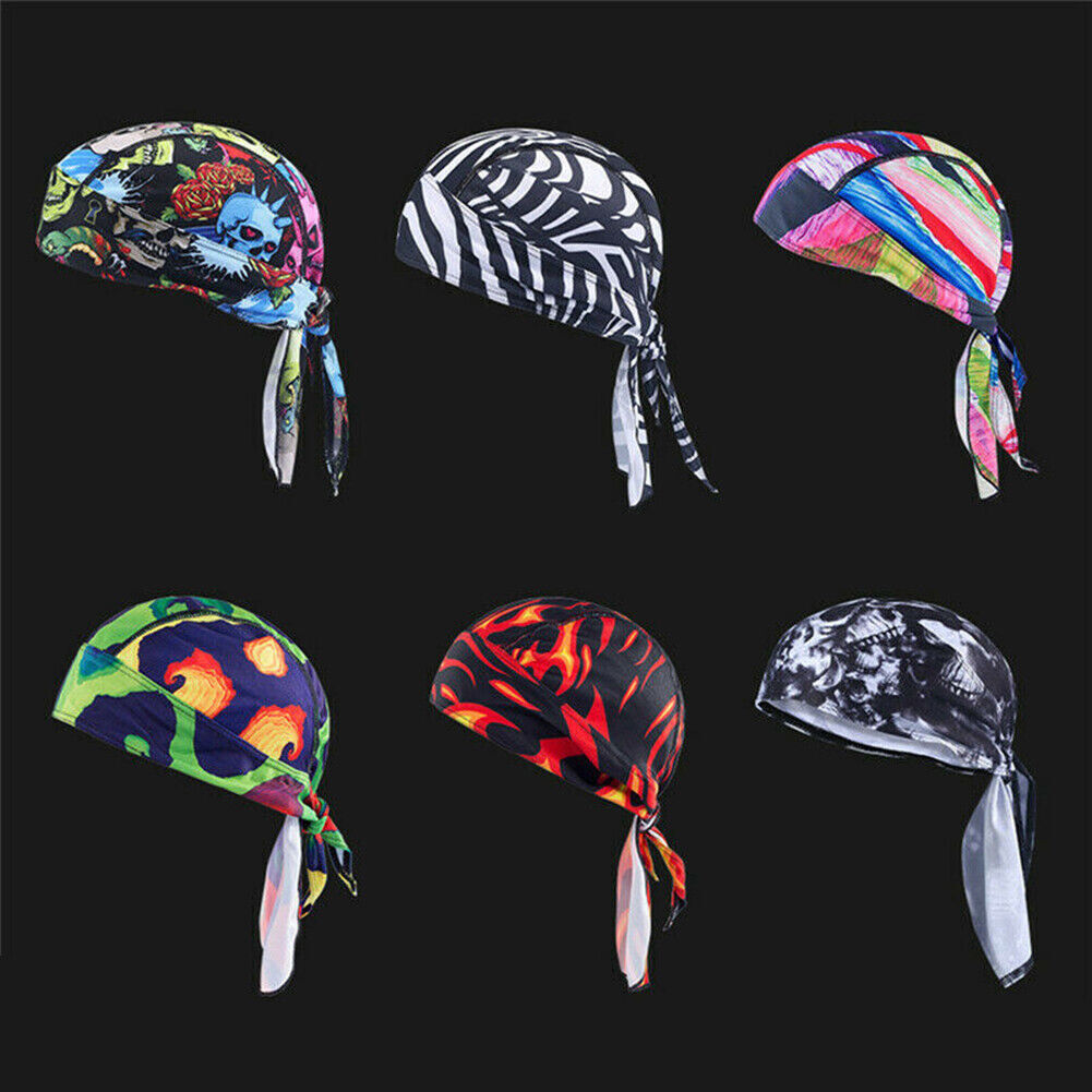 Cooling Motorcycle Wrap Biker Du Do Black Bandana Doo Rag Head Skull Cap Durag