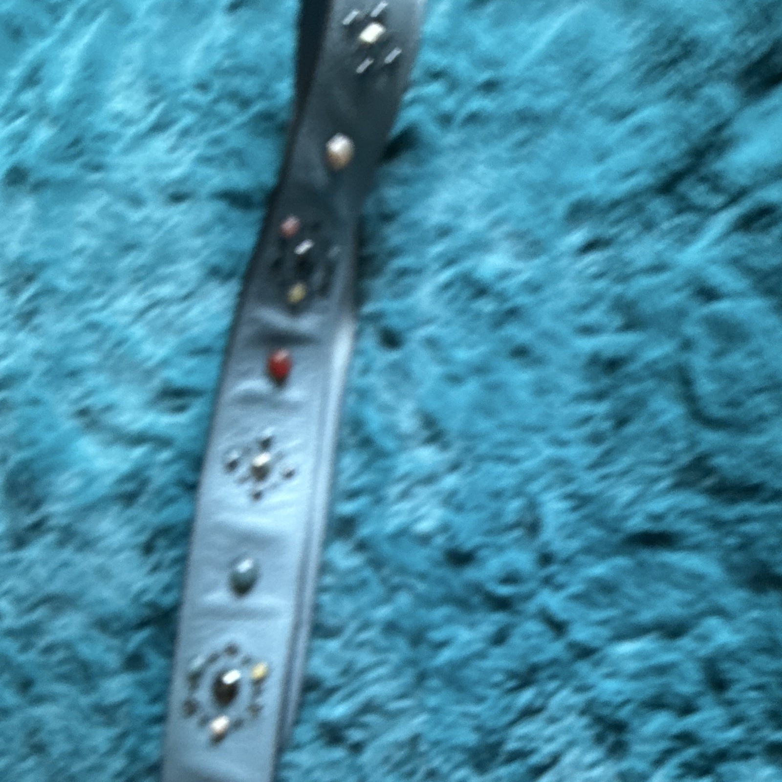 Coach Women’s Blue Adjustable Strap/Handle Solid w/ Studded Accents Buckle