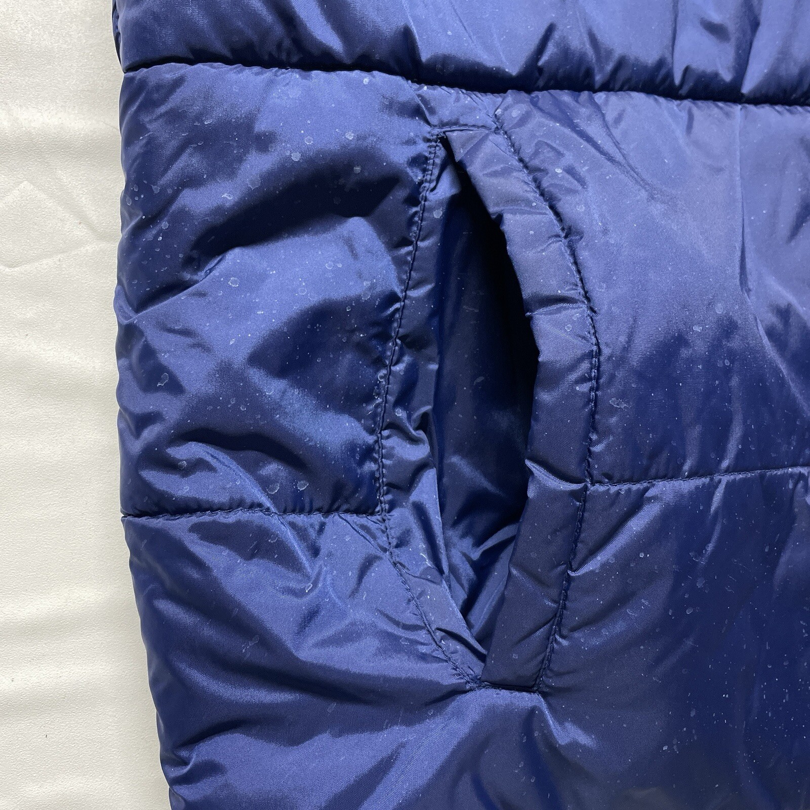 Vintage Puffer Jacket Vest Men’s XL Blue Yellow Zip Quilted Hipster Streetwear