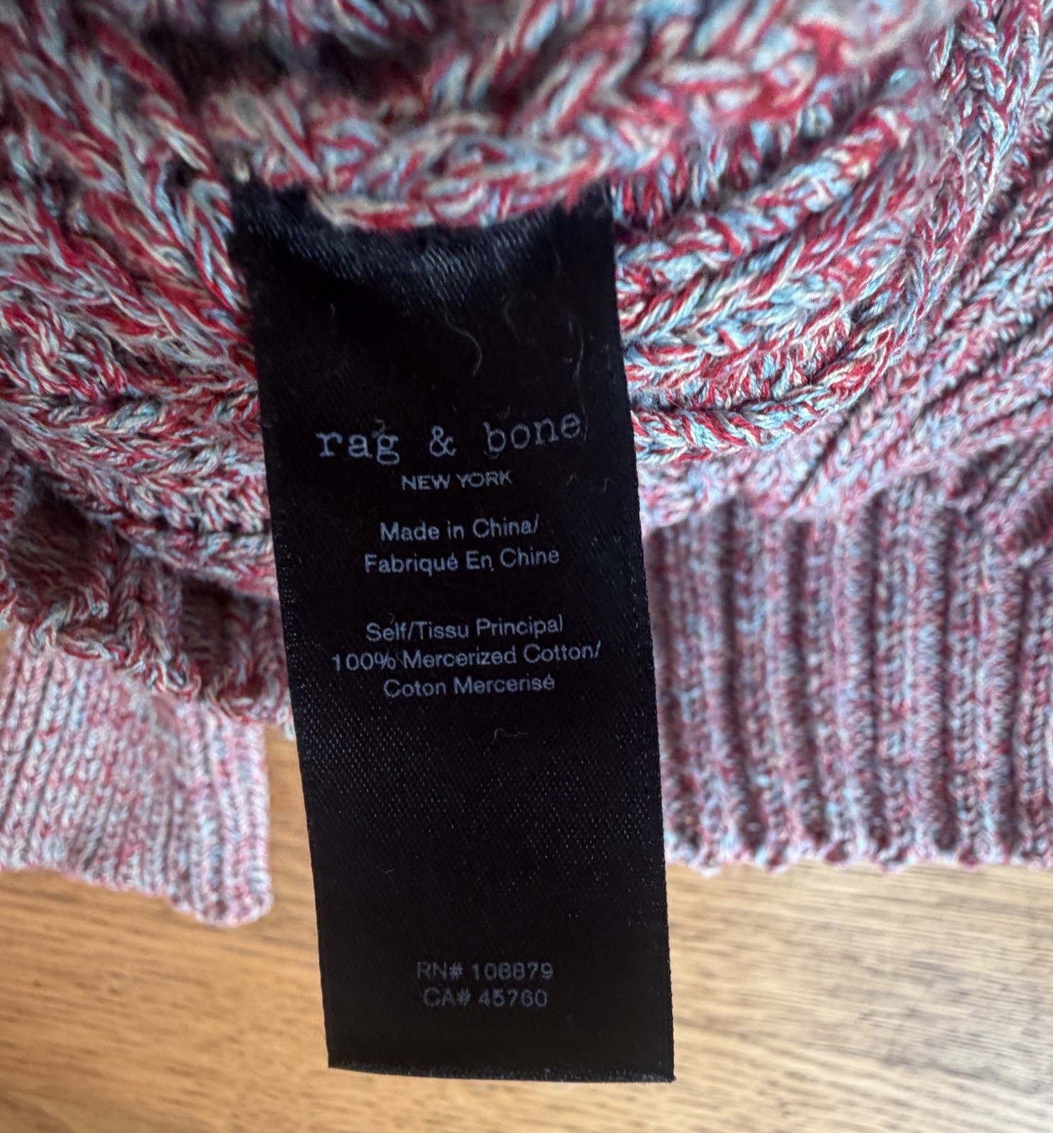 Rag & Bone $395 Roman Cotton Pullover Sweater Small