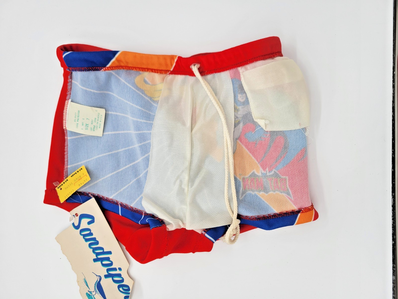 Vintage 90s Batman & Robin Child’s Swim Trunks NWT Sandpiper Toys R Us Deadstock