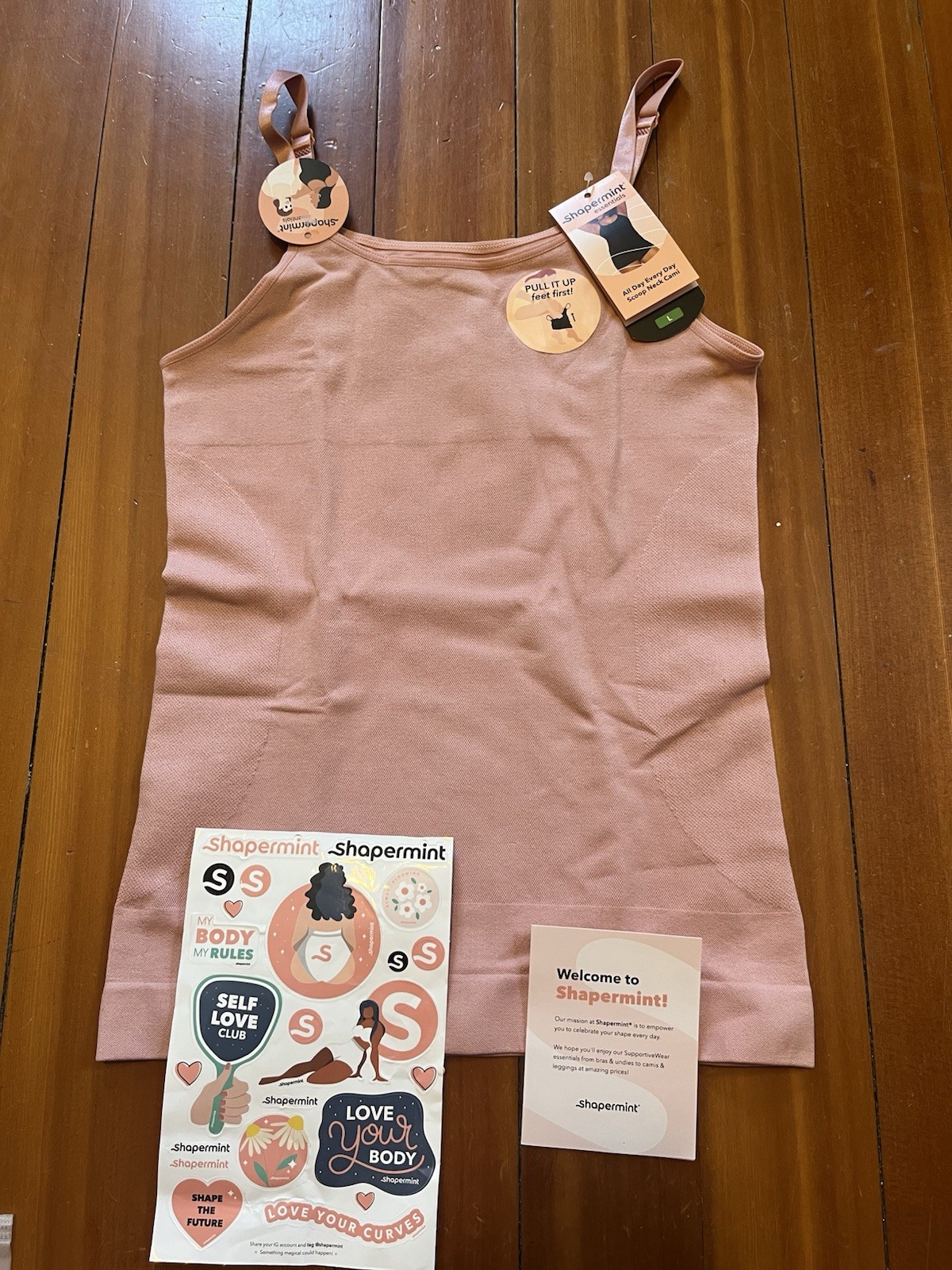 Shapermint Essentials Shape Wear Cami Adjustable Straps Pink Size L