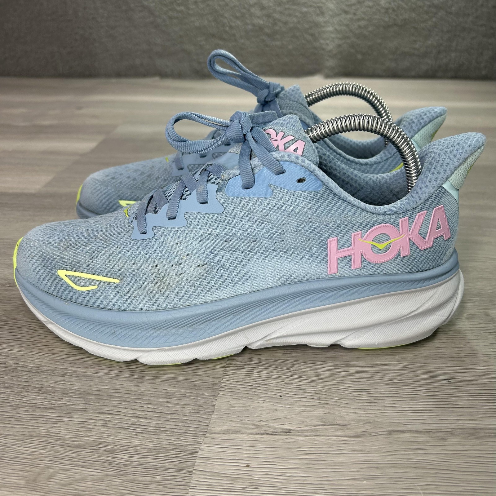 Hoka One One Clifton 9 Running Shoes Womens Size 8.5 Blue Cushioned 1127896 DNK
